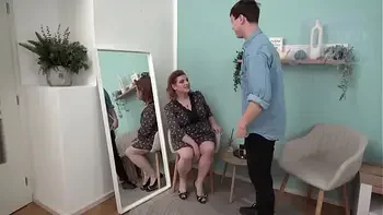 curvy 35 year old MILF Tess seduces her stepson right before he should go on a date, he never got to his date but he did g...