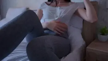 Futa Step Mother With Cock Was Caught and Cum Countdown Play! Cum On Yoga Pants!