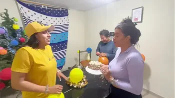 Real homemade threesome between friends, two women and a man