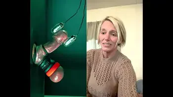 42yr old milf sees ballbusting for the first time