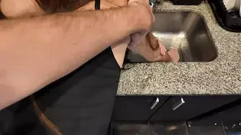 Stepmom gets stuck in sink and stepson accidentally fucks her