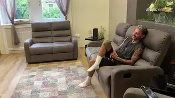 Slutty Wife Cheats on Husband with His Best Friend: Secret Footjob & Blowjob