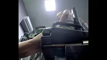 Extreme squirting in the gym