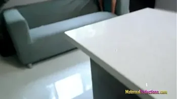 Nikki Brooks in Hot Step Mom is Stuck in the Office Couch