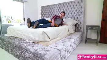 Teen stepdaughter Demi Hawks assists her huge cock stepdad