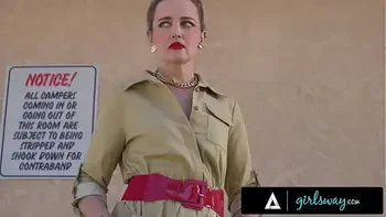 GIRLSWAY - Busty Lesbian Octavia Red Disciplined With STRAP-ON THREESOME By Femdom Camp Counselors