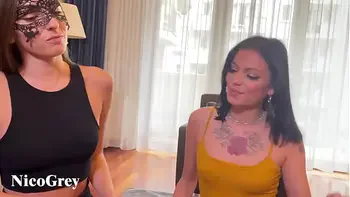 NATURAL TITS BRUNETTE HOMEMADE POV - Threesome with hard fuck and cumshot