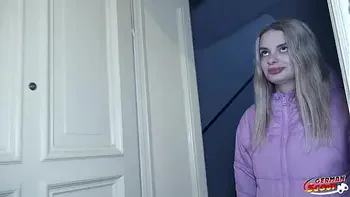 GERMAN SCOUT - Big natural Saggy Tits Nurse Naomi Love talk to Pick Up Casting Fuck