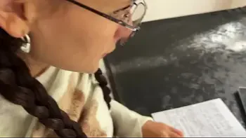 Spanish teacher fucks me on the table during class