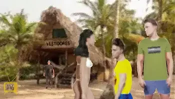 En la Playa Nudista con mi familia