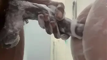 She begged for anal in the shower, but his massive BBC was way too big to fit. Still dripping wet, she bent over the bed after the shower and took every inch doggystyle, loud moaning as he stretched her out deep close up pov