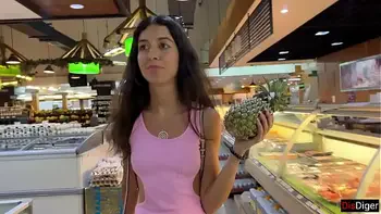 Cumwalk in Public Supermarket - Facial Fetish Outdoor Blowjob
