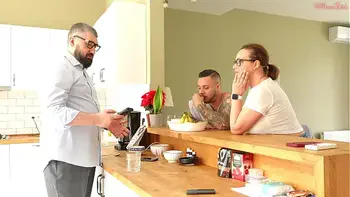 Hot Wife chatted sweetly with her husband and dirty Licked the Ass of a hotel guest, Cheating on her Hubby behind his back!