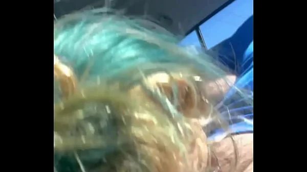 Cheating blonde whore sucks cock & takes a facial out in public during the middle of the day