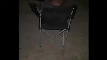 Outdoor Flashing and Teasing WET Pussy BIG Dick and a campfire