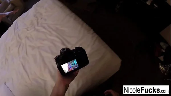 Hot Nicole shoots with a hot stud while playing on social media