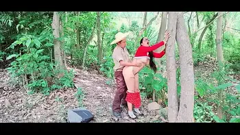 Little Red Riding Hood finds the ferocious old man in the forest and fucks him