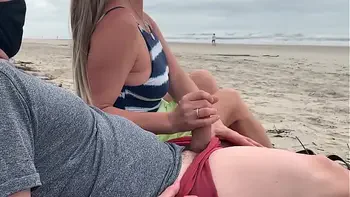 Milf jerks me off in front of everyone. Public ejaculation.