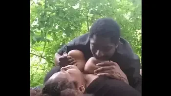 Fucking young thick big booty ebony slut out in public