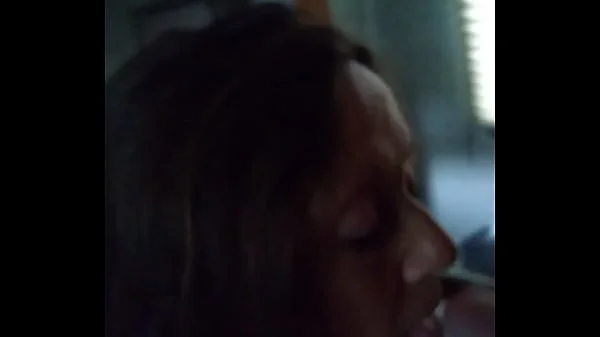 Amateur MILF Candi Annie Sucks Cock and swallows a mouthful of cum from a fan in her RV