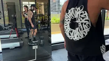 A sweaty, strong guy at the gym asks a neighbor in the building to smell his cock so he can fuck her later.