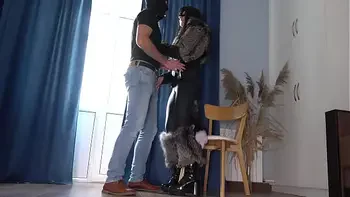 Sexy kitty plays with her sex slave. Femdom in fursuit. Furry fuck. Mistress in fur coat got fucked (Trailer)