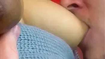 Arab milf breastfeeding her new husband