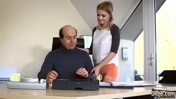 Young and passionate teen on 18th birthday has romantic sex with old man it turns dirty and she gives a sloppy blowjob then gets pussy fucked hard and deep takes his cock in her mouth and sucks until she swallows the cumshot