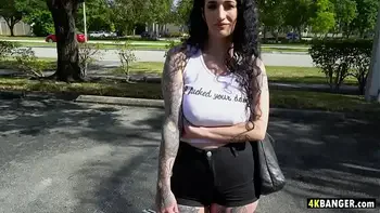 Punk chick assfucked in the Bangbus - Arabelle Raphael