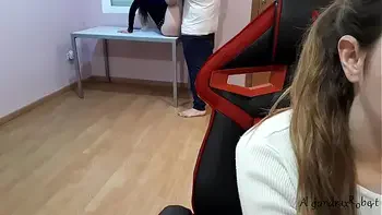 MY step SISTER COMES HOME TO FUCK WITH A STRANGER WHILE I´M STUDYING