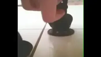 Black dildo vibration in the ass make pussy drool