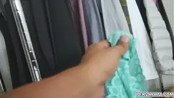 Hot MILF Danica Dillon caught her horny stepson sniffing her undies and let him eat her wet pussy.