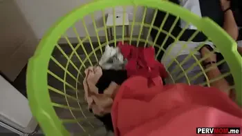 My MILF stepmom caught me playing with her panties