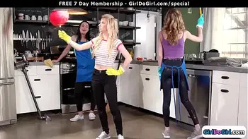 3 cleaning gfs lick n squirt on the job