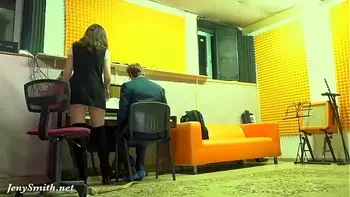 Naughty Teacher with no panties prank with a real student. By Jeny Smith