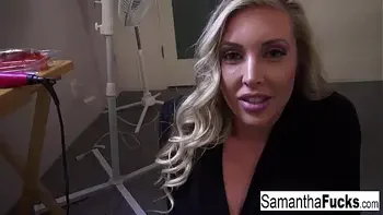 James Deen shows up on set and fucks Samantha