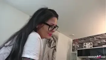 German - Bruder fickt seine Stief Schwester Xania mit Brille Deutsch
