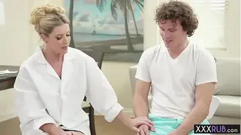 Perverted big tits mature massage and sucks a big cock