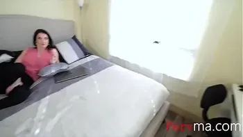 BBW stepmom fucks stepson right