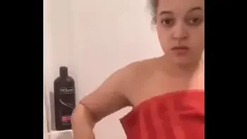 Redbone lightskin huge tits big tits pierced periscope selfie shower