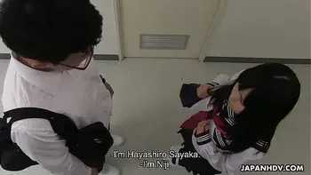 Japanese student, Sayaka Aishiro gives blowjobs to her professor, uncensored