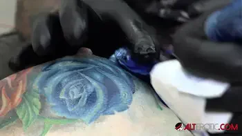 Marie Bossette Plays With Dildo While Getting More Ink