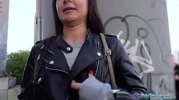 Public Agent Monica Brown has her tight Russian pussy fucked outdoors