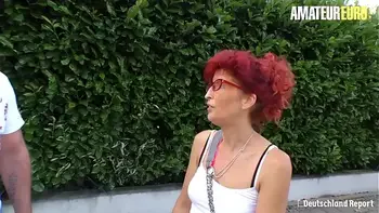 AMATEUR EURO - German Redhead Evelyn S. Allured By Stranger Into Sex