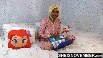 My Step Dad Sneaking Into My Room To Teach Me Sex Again, Cute Busty Black Step Daughter Sheisnovember Wearing Hello Kitty Onsie Buttflap Pajamas, Fuck Hardcore POV Sideways, Big Tits And Nipples Out, Before Step Mom Gets Home On Msnovember
