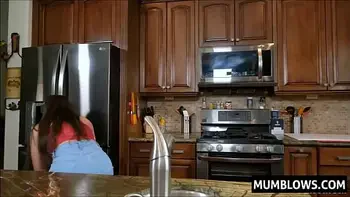 Aroused stepSon targets stepMoms ass while shes cooking