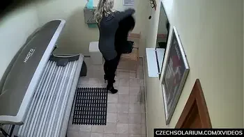 Beautiful Big Tits MIlf in Public Solaruim