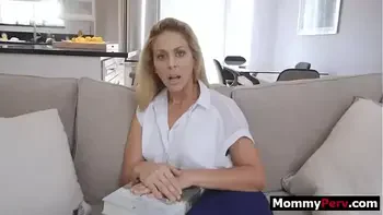 Step son talks stepmother into to fuck