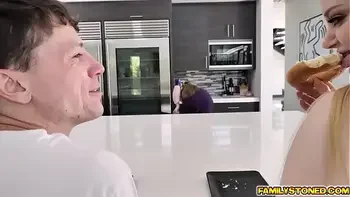 Bunny Colby goes on top and rides on top of her stepbros young man meat