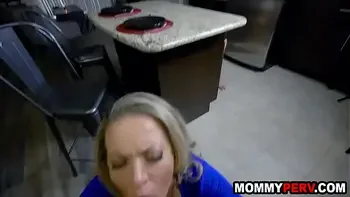 Step mom catches stepdaughter sucking her boyfriend's cock - family taboo